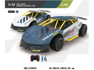 1:12遥控警车 配USB线 车身3.7V锂电池包电 遥控器2AA不包电 2.4G频率 2色混装_OBL1729932