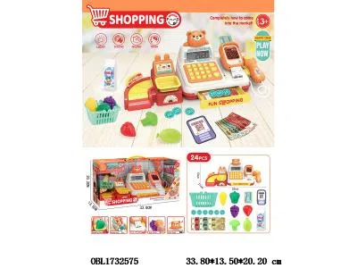 收银机套装带灯光声音音乐 计算器 模拟小票出纸功能 音量加减 3*AA不包电_OBL1732575