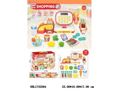 收银机套装带灯光声音 计算器 模拟小票出纸功能 3*AA不包电_OBL1732584