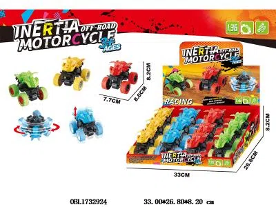 双惯性沙滩摩托车 12只装一展示盒 4色混装_OBL1732924