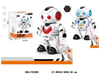 红外线遥控机器人带灯光音乐 主体3*AA不包电 遥控器2*AA不包电 2色混装_OBL1735289