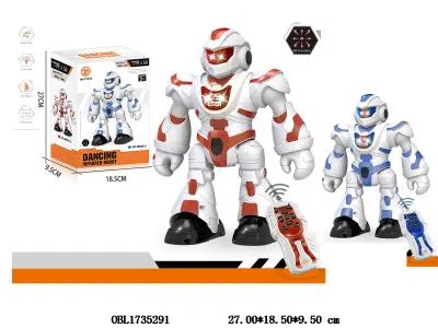 红外线遥控智能编程机器人带灯光音乐 主体3*AA不包电 遥控器2*AA不包电 2色混装_OBL1735291