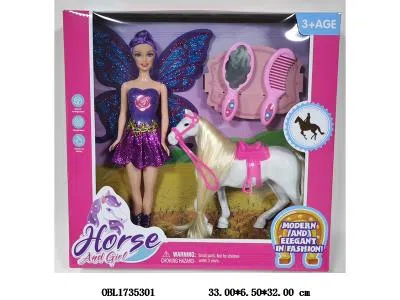 11.5寸实身花仙子芭芘套装配饰品马 带灯光音乐 3*AG13包电 主体衣服1款1色_OBL1735301