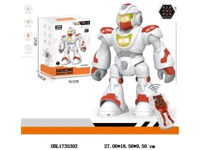 红外线遥控智能编程机器人带灯光音乐 主体3*AA不包电 遥控器2*AA不包电_OBL1735302