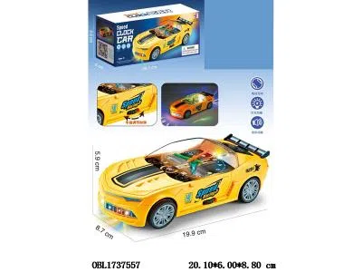 电动万向时钟黄车带灯光音乐 3*AA无包电_OBL1737557