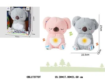 毛绒安抚呼吸考拉带灯光音乐 3*AAA不包电 2色混装_OBL1737797