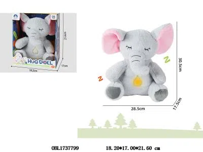 毛绒安抚呼吸大象带灯光音乐 3*AAA不包电_OBL1737799
