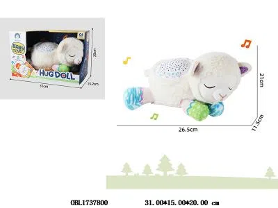 毛绒安抚趴趴羊带灯光音乐 投影 2*AA不包电_OBL1737800