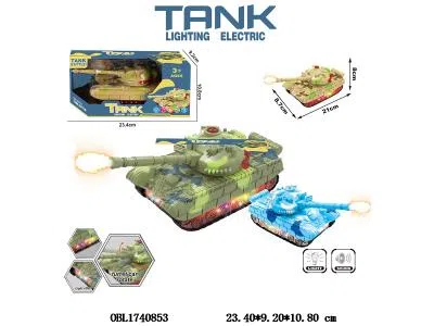 电动万向坦克带灯光音乐 3*AA不包电 3色混装_OBL1740853
