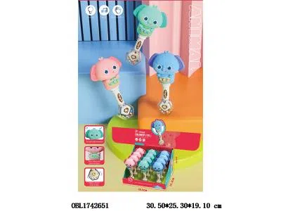 大象音乐摇铃 2*AAA不包电 3色混装 12只装1展示盒_OBL1742651