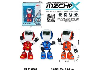 合金萌萌机器人带灯光音乐英文IC 互动感应 3*AG13包电 3色混装_OBL1751668