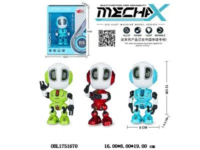 合金哒哒机器人带灯光音乐英文IC 互动感应 录音播放功 3*AG13包电 3色混装_OBL1751670