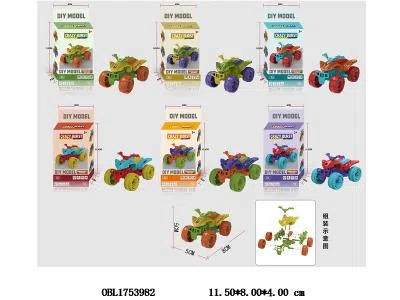 益智拼装山地摩托车 6款混装_OBL1753982