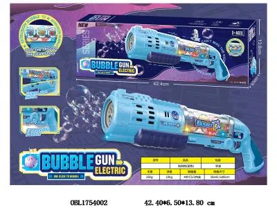 蓝色10孔大号电动来福泡泡枪带灯光音乐 齿轮版 6*AAA不包电 2瓶50ML泡泡液_OBL1754002