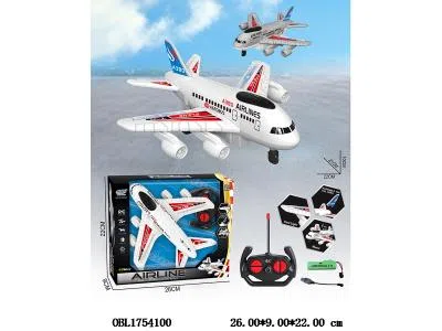 四通遥控飞机带灯光配USB线 车身3.7V锂电池包电 遥控器2*AA不包电 49频率 2色混装_OBL1754100