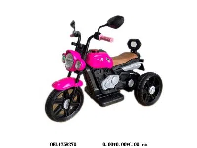 电动摩托车带灯光音乐配插头充电线 多功能早教  单车单驱 6V4.5电瓶 6v380电机 包电 粉色，蓝色，绿色，红色_OBL1758270