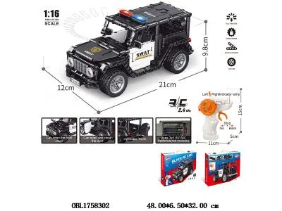 益智积木 遥控车 车身3*AA不包电 遥控器2*AA不包电 2.4G频率 396PCS_OBL1758302