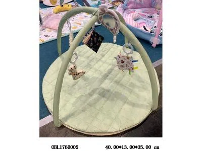 婴儿健身架游戏毯 加厚亲肤面料网格婴儿毯 黄色/粉色/卡其色/绿色_OBL1760005