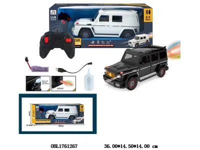 1:14六通遥控车带灯光音乐喷雾 配USB线 车身3.7V包电  遥控器2*AA无包电 2.4G频率 2色混装_OBL1761267