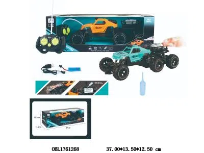 1:16五通六轮攀爬遥控车带灯光喷雾 配USB线 车身3.7V包电  遥控器2*AA无包电 40频率 2色混装_OBL1761268