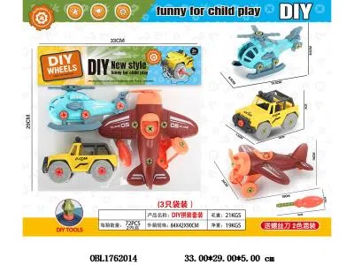 3只装DIY拼装车/飞机套装 螺丝刀2色混装_OBL1762014