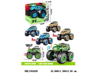 惯性撞击变形车带灯光声音 3*LR44包电 3色混装_OBL1763459