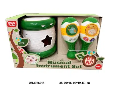 婴儿手拍鼓套装带灯光音乐 3*AAA不包电 沙锤2*AAA不包电_OBL1766045