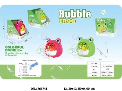 电动青蛙泡泡机套装 2色混装 3*AA不包电_OBL1766741