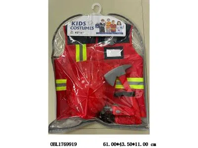 双层复合棉红色消防马甲套装 带塑料帽8件套_OBL1769919