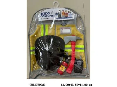 双层复合棉黄色消防马甲套装 带塑料帽8件套_OBL1769920