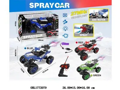 五通遥控车带灯光喷雾 配USB线 车身3.7V锂电池包电 遥控器2*AA不包电 27频率 3色混装_OBL1772079