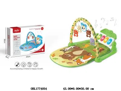 绿色婴儿脚踏琴健身架套装 3*AA不包电_OBL1774054