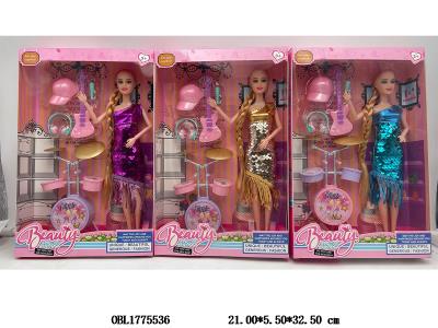 11.5寸实身活动关节芭芘套装 主体衣服1款1色 3款混装_OBL1775536