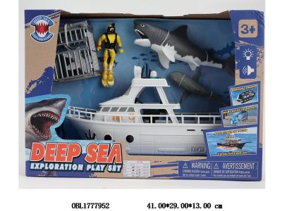 捕鲨鱼船套装带灯光声音 3*AG13包电_OBL1777952