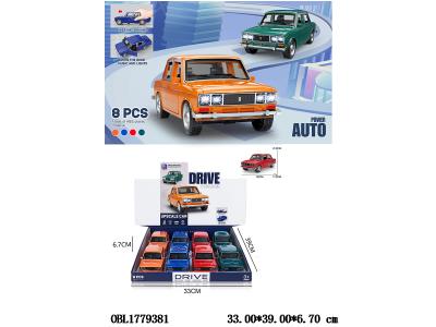 惯性车带灯光声音 可开门 3*AG13包电 4色混装 8只装一展示盒_OBL1779381