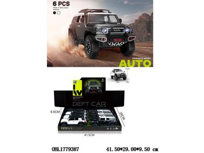 惯性车带灯光声音 可开门 3*AG13包电 2色混装 6只装一展示盒_OBL1779387