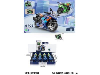 惯性摩托车带灯光声音 3*AG13包电 2色混装 8只装一展示盒_OBL1779388