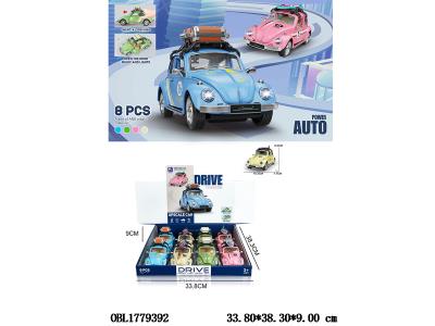 惯性甲壳虫车带灯光声音 可开门 3*AG13包电 4色2款款混装 8只装一展示盒_OBL1779392