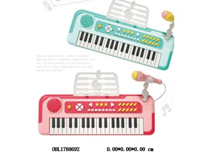 电子琴带灯光音乐 带麦克风 4*AA不包电 2色混装_OBL1780692