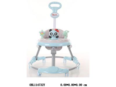 学步车带音乐 一键折叠 加推把 蓝 绿 粉红3色混_OBL114732Y