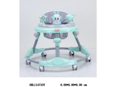 学步车带音乐 一键折叠 蓝 绿 粉红3色混_OBL114733Y