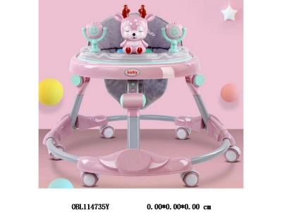 学步车带音乐 一键折叠 蓝 绿 粉红3色混_OBL114735Y