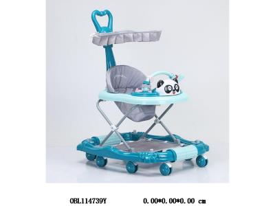 学步车带音乐 带篷 加推把 蓝 灰 粉红3色混_OBL114739Y