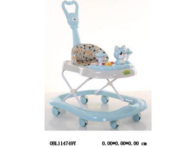 学步车带音乐 加推把 蓝 绿 粉红3色混_OBL114749Y