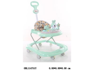学步车带音乐 加推把 蓝 绿 粉红3色混_OBL114751Y
