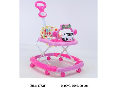 学步车带音乐 加推把 蓝 绿 粉红3色混_OBL114753Y