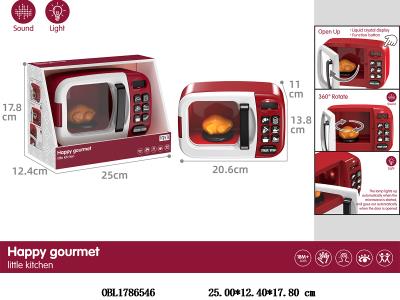 电动微波炉带灯光音效 旋转 2*AA不包电_OBL1786546
