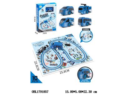 上链警车拼图轨道套装 4款混装_OBL1791857