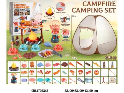 户外露营套装带灯光声音 火堆3*AA不包电 煤气炉2*AA不包电_OBL1792242