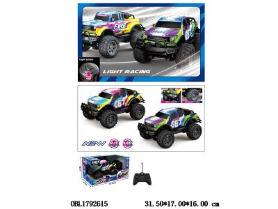 四通遥控越野车带灯光 车身4*AA不包电 遥控2*AA不包电 27频率 2色混装_OBL1792615